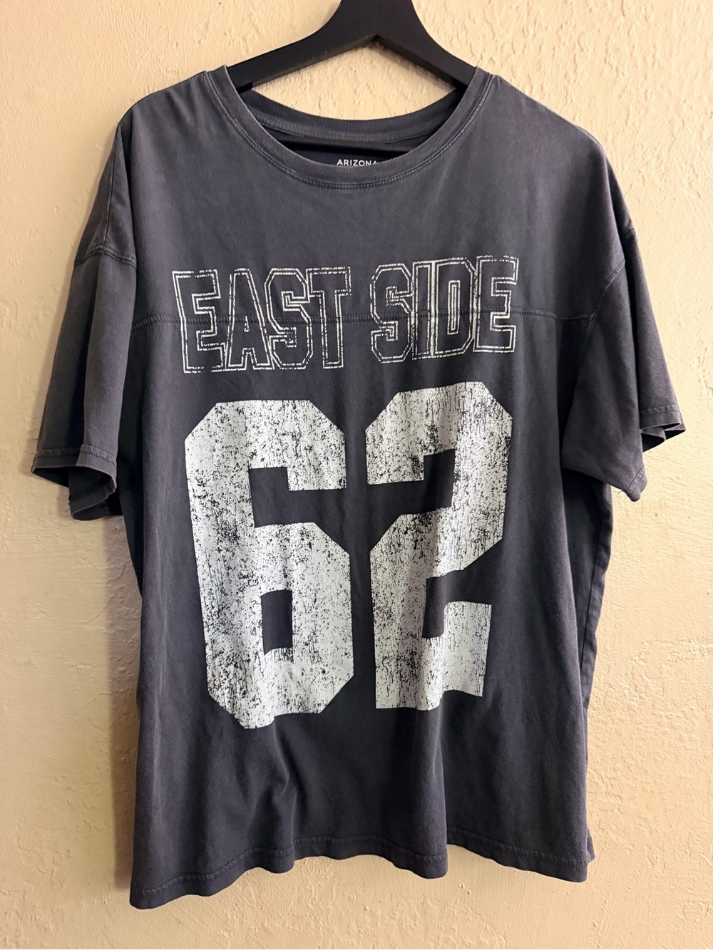 Arizona Jean Company Short Sleeve Graphic Tee - Charcoal Gray with White Print
